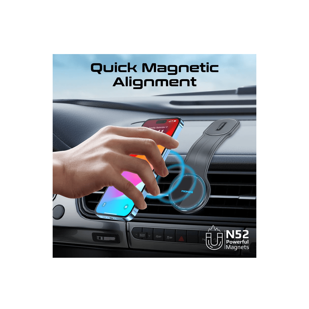 Promate LaxMount-15W 15W MagSafe Compatible Flexible Smartphone Charging Mount in Qatar Promate LaxMount-15W 15W MagSafe Compatible Flexible Smartphone Charging Mount in Qatar